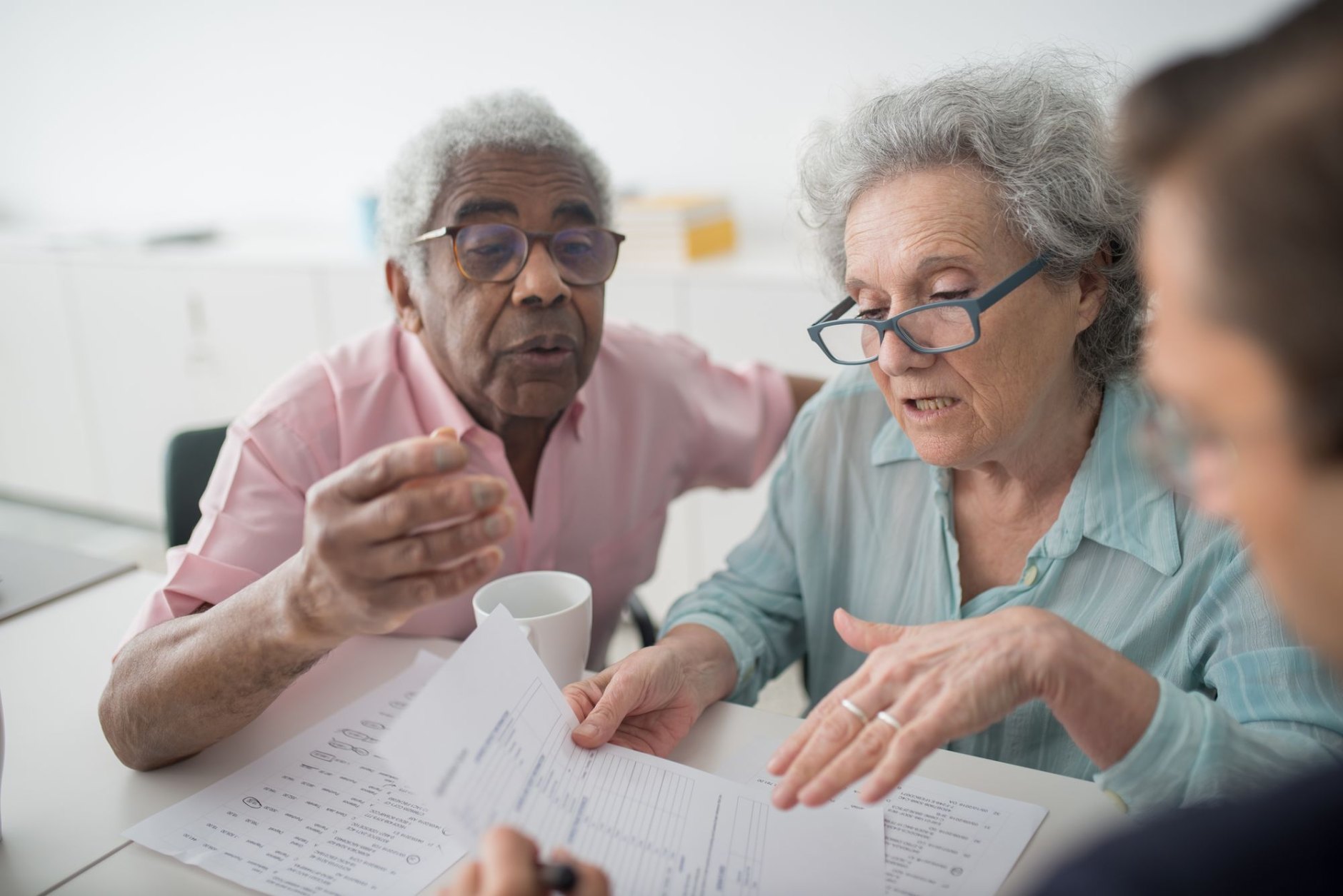 A couple going over their finances together